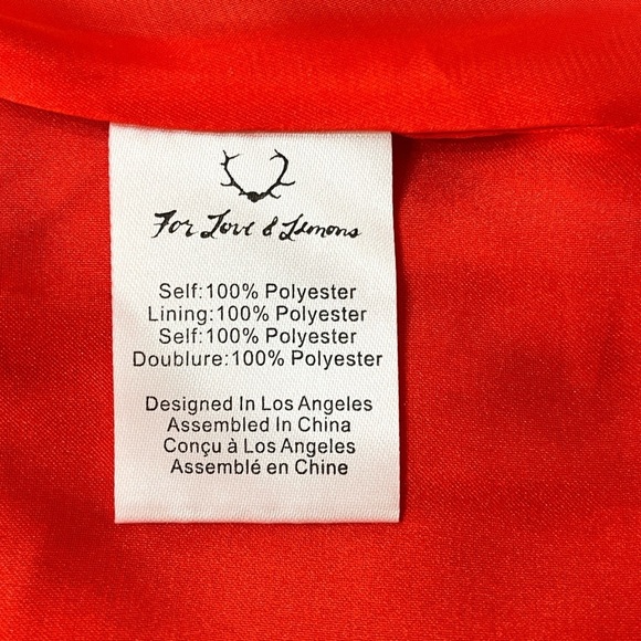 For Love & Lemons Red Embroidered Skirt Size S Side Zip Flounce Button Lined - Picture 13 of 13